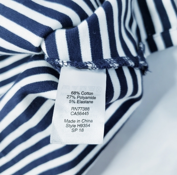 J. Crew Striped Lace Up Knit Dress Navy White Cotton - Picture 11 of 11